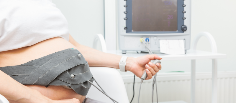 Pregnant woman undergoing medical examination