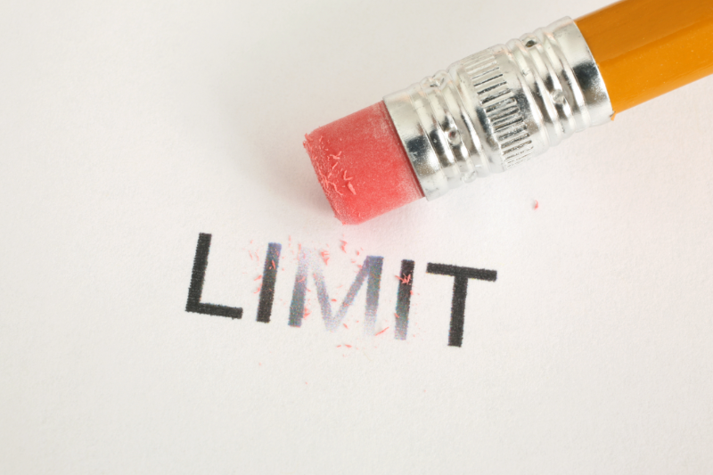 Pencil erasing the word limit