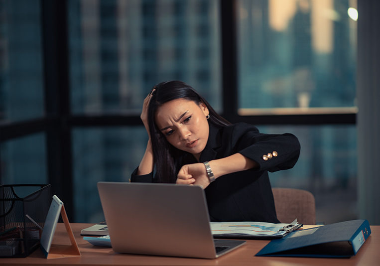 Overtime Business Woman